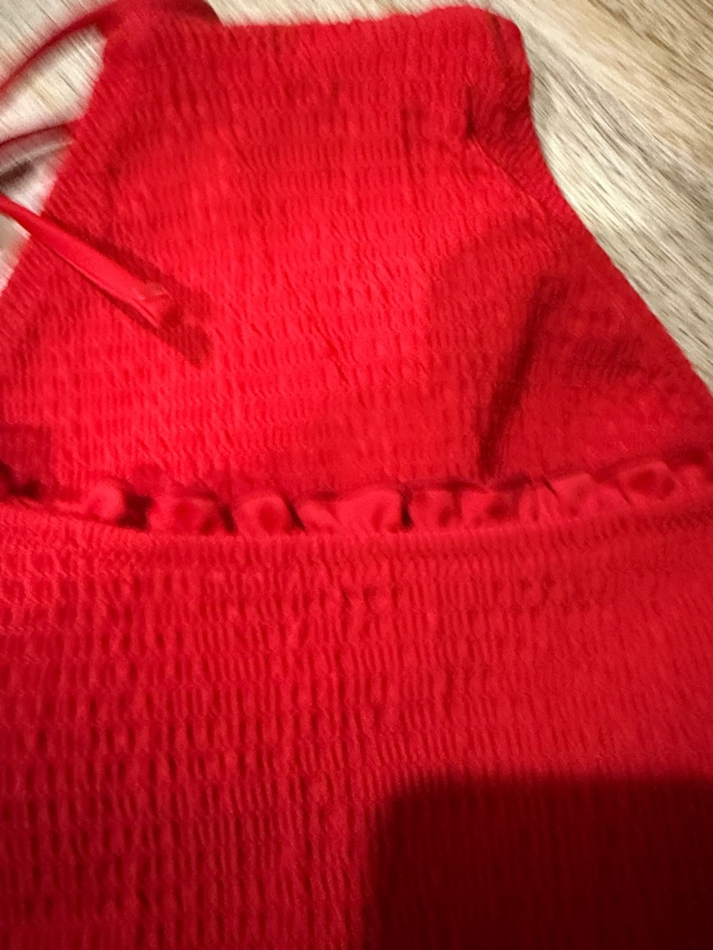 J. Crew Red One-Piece Swim with Ruffle Trim - Picture 7 of 9